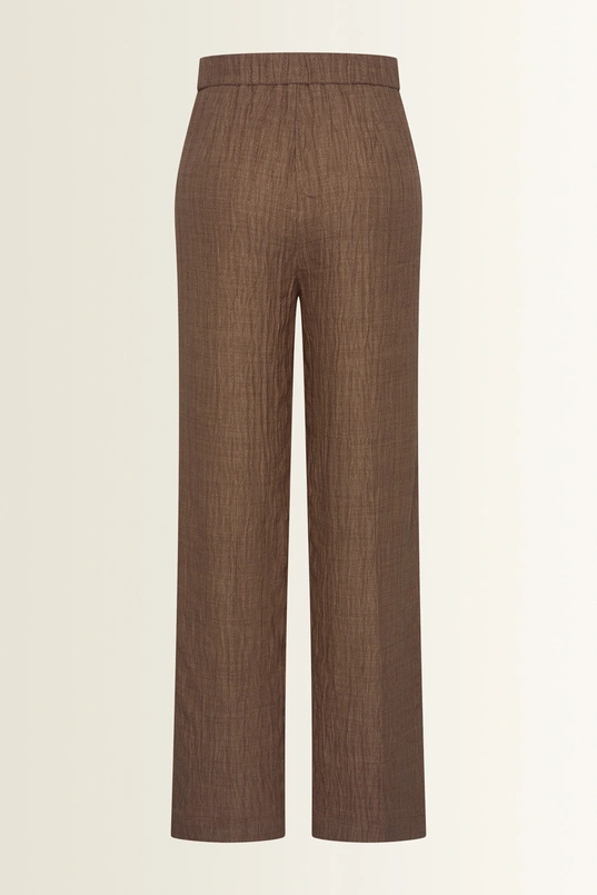 Wide leg broek in crinkle structuur