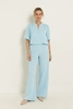Wide leg broek in lichte structuur