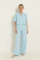 Wide leg broek in lichte structuur