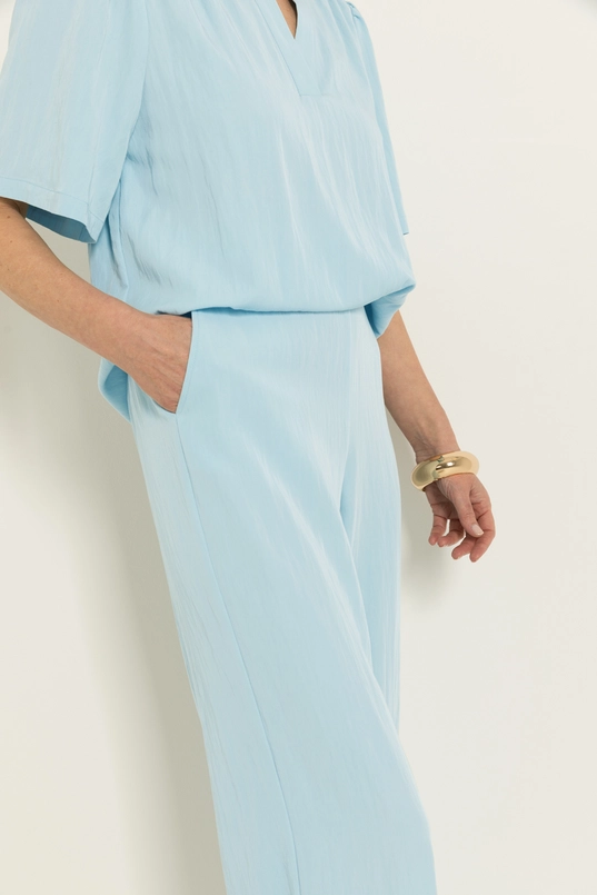 Wide leg broek in lichte structuur
