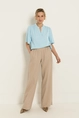 Wide leg broek in linnenblend