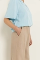 Wide leg broek in linnenblend