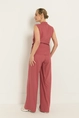 Wide leg broek in linnenblend