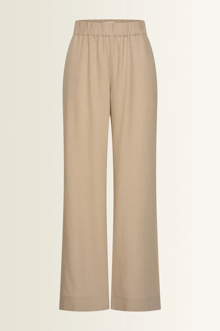 Wide leg broek in linnenblend