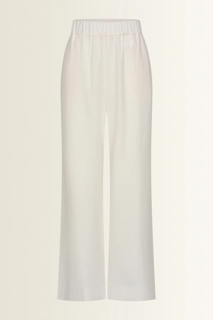 Wide leg broek in linnenblend