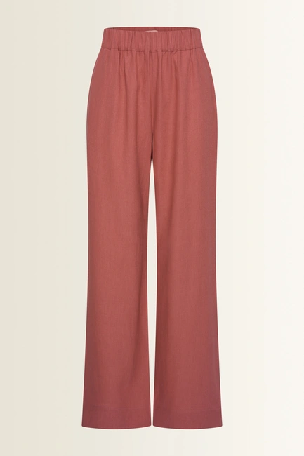 Wide leg broek in linnenblend