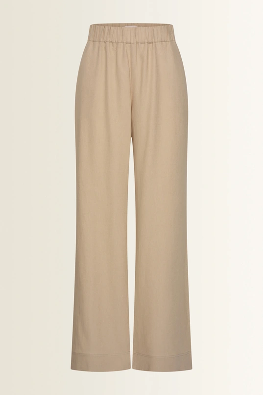 Wide leg broek in linnenblend