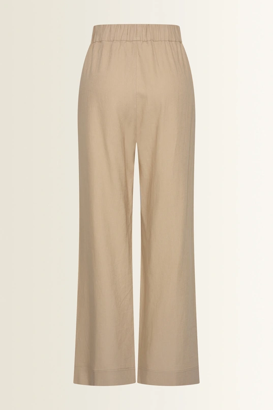Wide leg broek in linnenblend