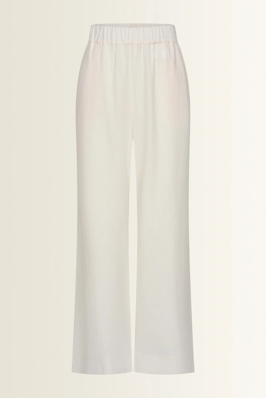 Wide leg broek in linnenblend
