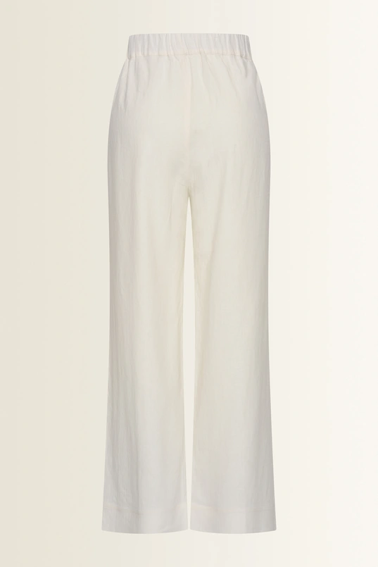 Wide leg broek in linnenblend