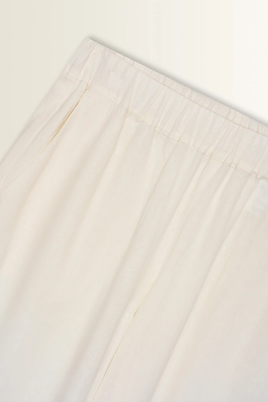 Wide leg broek in linnenblend