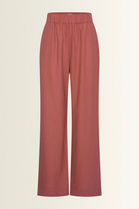 Wide leg broek in linnenblend