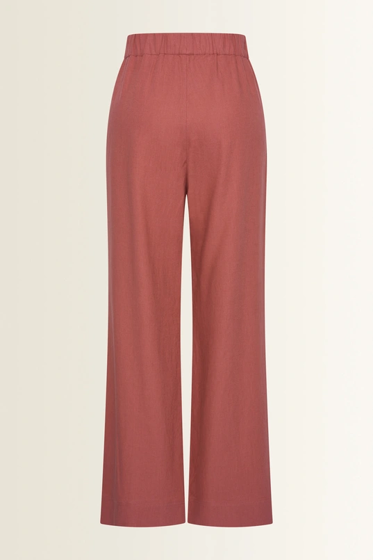 Wide leg broek in linnenblend