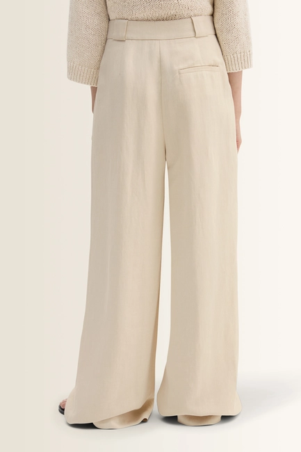 Wide leg broek in viscose-linnen mix Marc O’Polo