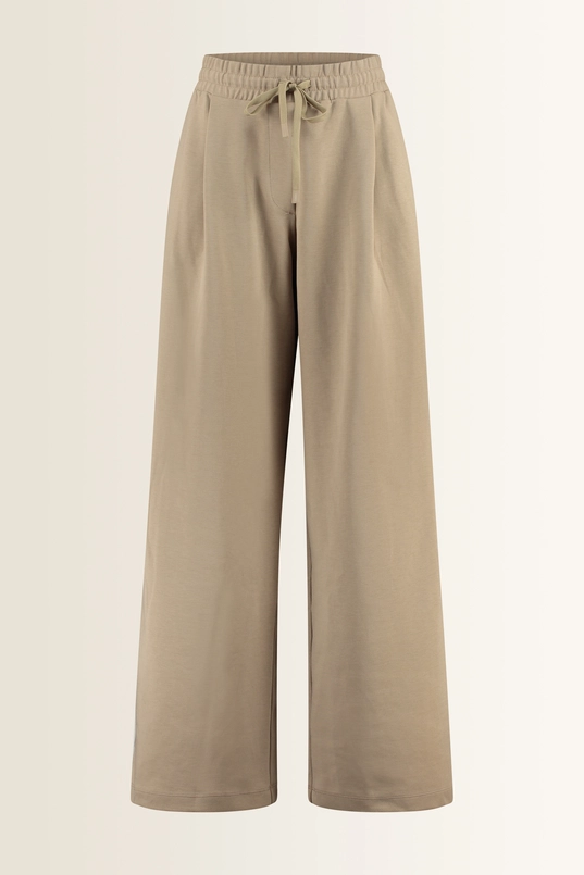 Wide leg broek met contrastbies Perdoni Max Mara Weekend