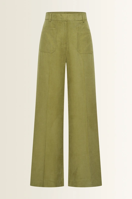 Wide leg broek met matte twillstructuur