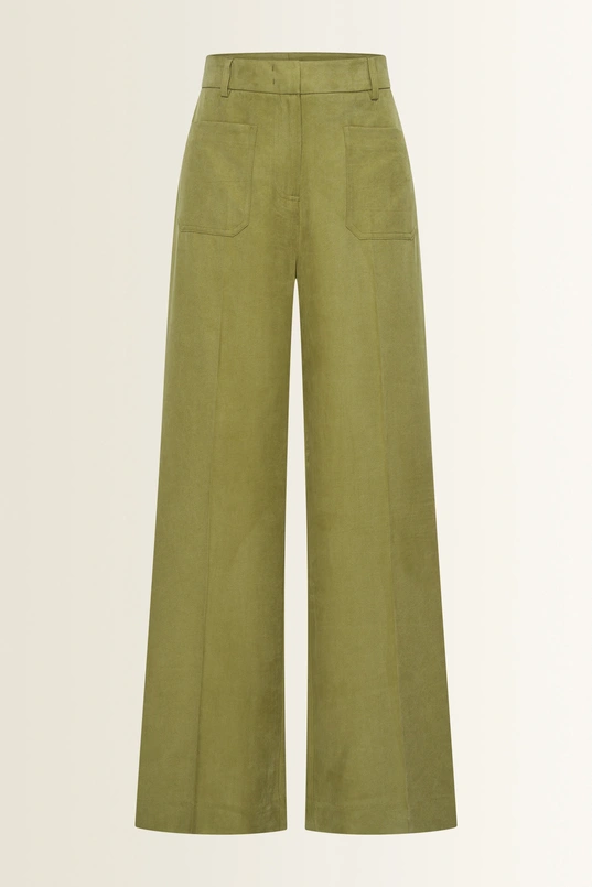Wide leg broek met matte twillstructuur