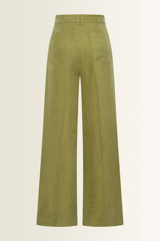 Wide leg broek met matte twillstructuur