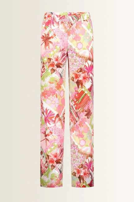Wide leg broek met tropische print FERGIE10 Gardeur