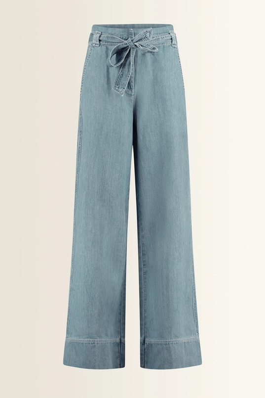 Wide leg broek strikceintuur