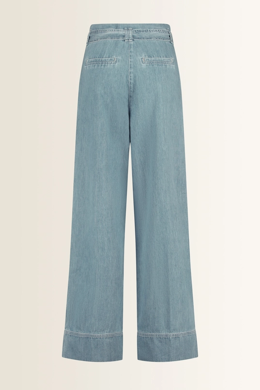 Wide leg broek strikceintuur