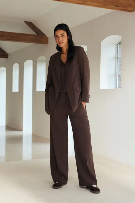 Wide leg coolwool pantalon
