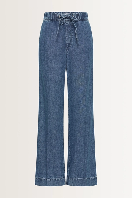 Wide leg jeans met koordsluiting