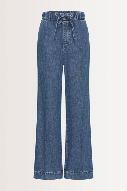 Wide leg jeans met koordsluiting