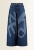 Wide leg jeans met maxi-logo Vortice Max Mara Weekend
