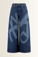 Wide leg jeans met maxi-logo Vortice Max Mara Weekend