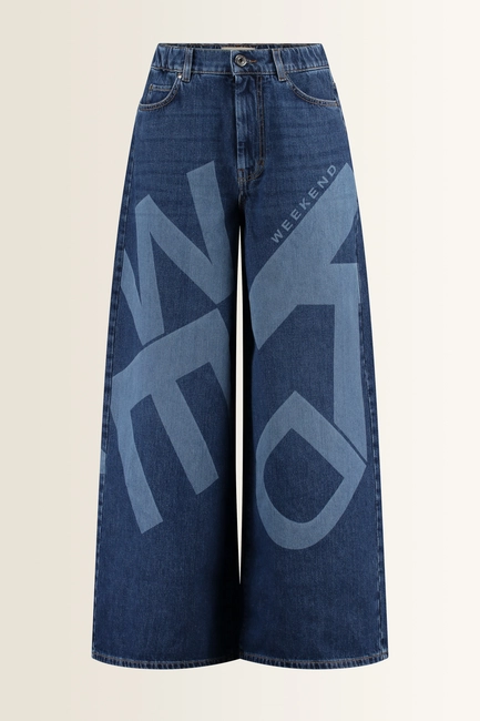 Wide leg jeans met maxi-logo Vortice Max Mara Weekend