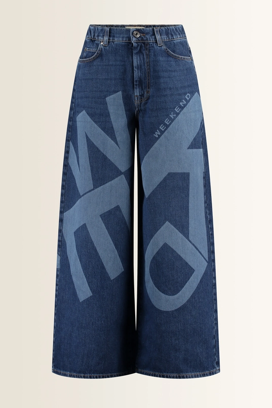 Wide leg jeans met maxi-logo Vortice Max Mara Weekend