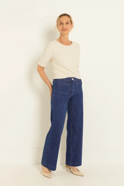 Wide-leg jeans met opgestikte zakken