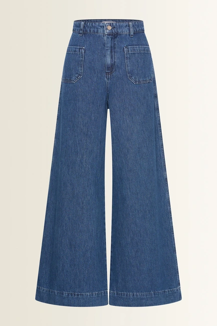 Wide-leg jeans met opgestikte zakken