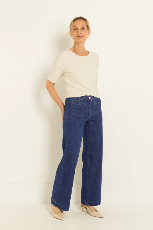 Wide-leg jeans met opgestikte zakken