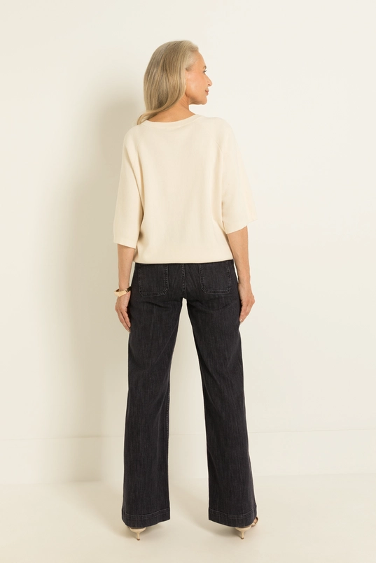 Wide-leg jeans met opgestikte zakken