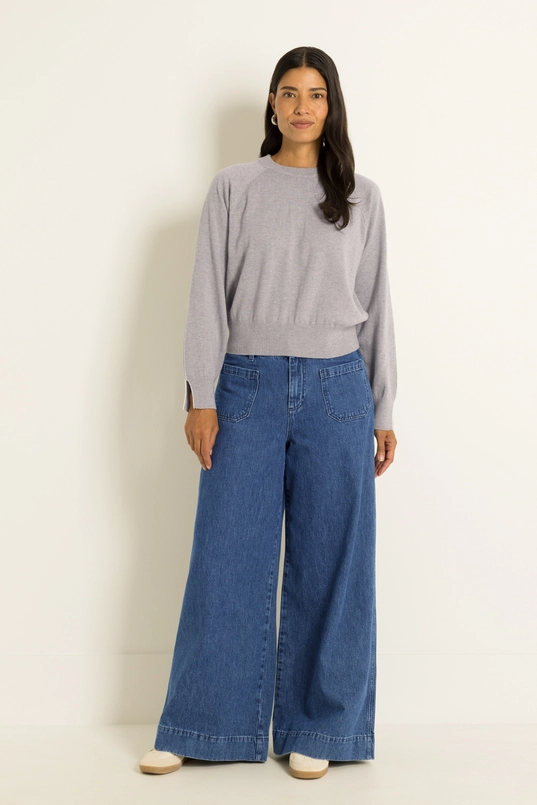 Wide-leg jeans met opgestikte zakken
