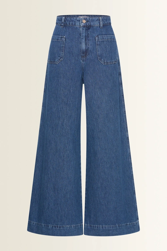Wide-leg jeans met opgestikte zakken