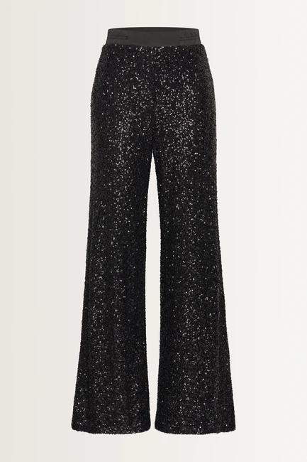 Wide leg paillettenbroek