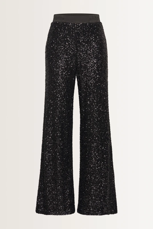 Wide leg paillettenbroek