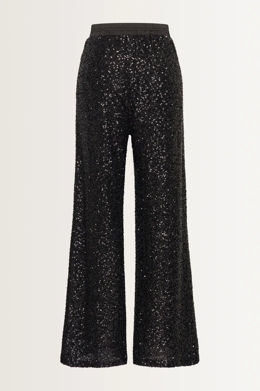 Wide leg paillettenbroek