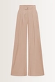 Wide leg pantalon buckle-riem