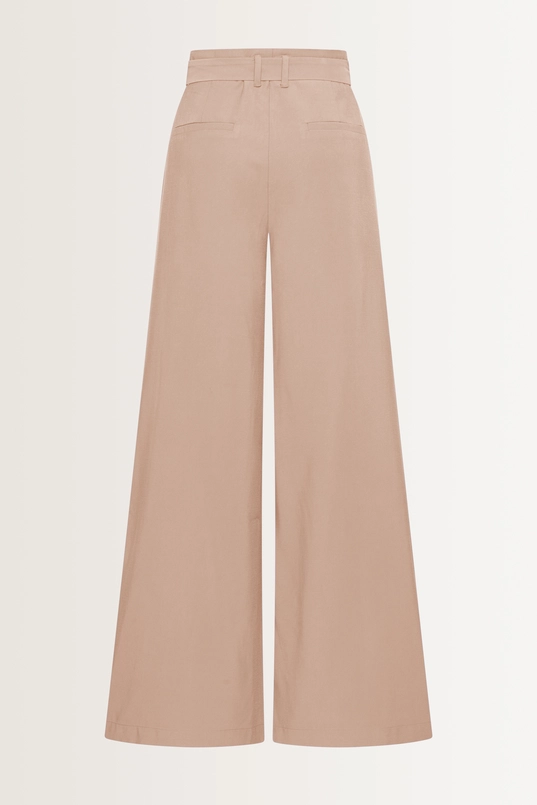 Wide leg pantalon buckle-riem