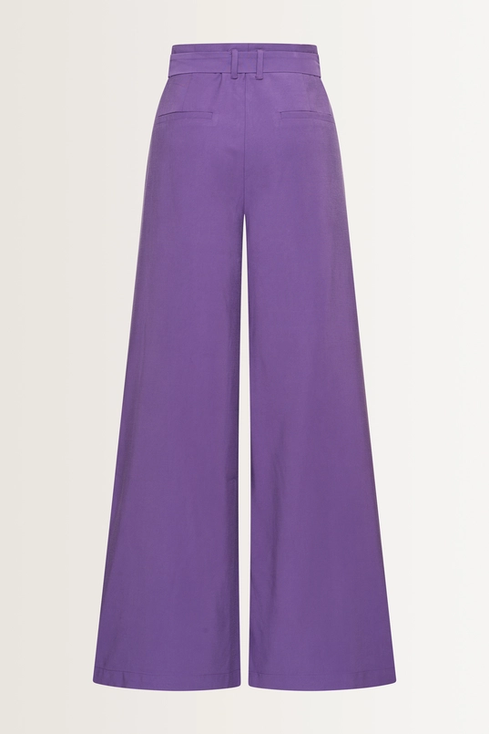 Wide leg pantalon buckle-riem