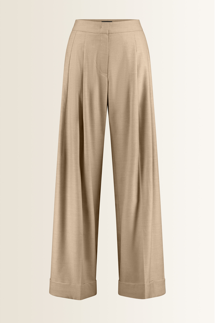 Wide leg pantalon met omgeslagen zoom