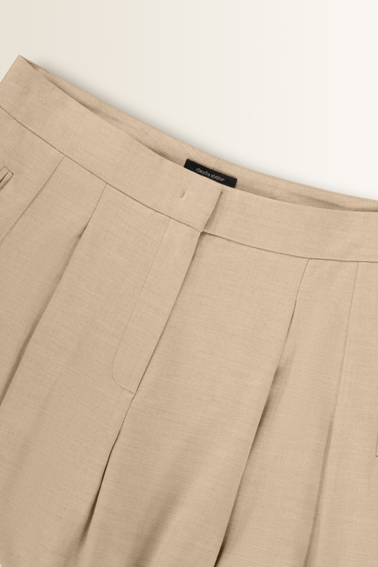 Wide leg pantalon met omgeslagen zoom
