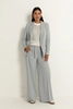 Wide leg pantalon met subtiele lurexweefsel