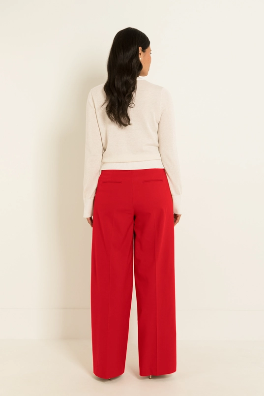 Wide-leg pantalon met zijbies