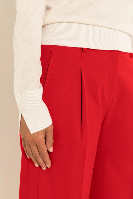 Wide-leg pantalon met zijbies