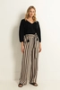 Wide leg streepdessin broek